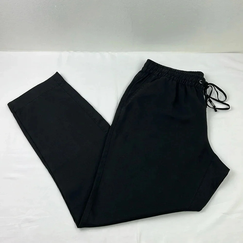 Lands’End New Women’s 10‎ Black WXR Woven Soft Pant Pockets Elastic Waist Pant
